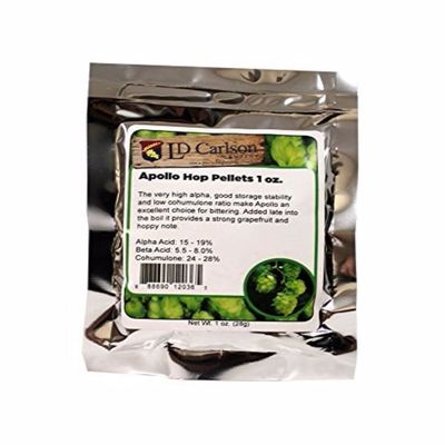 HopUnion COMINHKPR104129 Hop Pellets for Home Brew Beer Making (Apollo) 1 oz., Green
