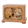 Wood Cremation Urn - Oak Gardening Hampton view 1