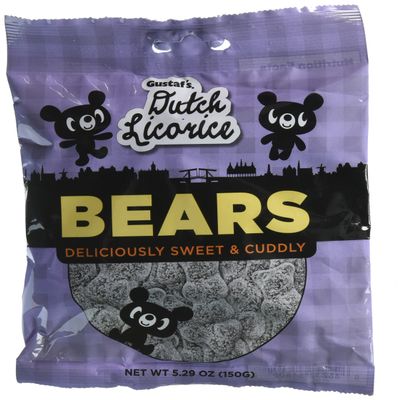 Gustaf's Sugar Licorice Bears 5.2 Oz Retail Bag