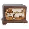 Wood Cremation Urn - Walnut Hunting Hampton view 1