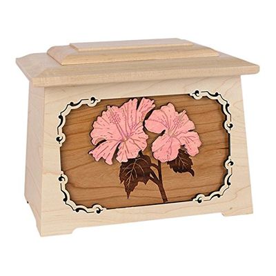 Wood Cremation Urn - Maple Hibiscus Astoria