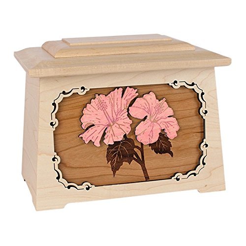 Wood Cremation Urn - Maple Hibiscus Astoria