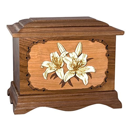 Wood Cremation Urn - Walnut Lilies Ambassador