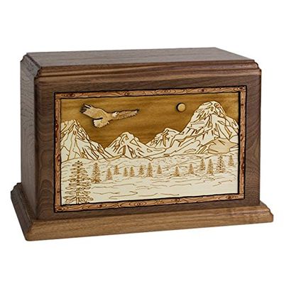 Wood Cremation Urn - Mountain Splendor Hampton (Walnut)