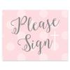 Andaz Press Blush Pink and Gray Baby Girl Baptism Collection, Party Signs, Please Sign, 8.5x11-inch, 1-Pack view 1