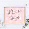 Andaz Press Blush Pink and Gray Baby Girl Baptism Collection, Party Signs, Please Sign, 8.5x11-inch, 1-Pack view 2