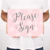 Andaz Press Blush Pink and Gray Baby Girl Baptism Collection, Party Signs, Please Sign, 8.5x11-inch, 1-Pack view 3