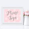 Andaz Press Blush Pink and Gray Baby Girl Baptism Collection, Party Signs, Please Sign, 8.5x11-inch, 1-Pack view 4