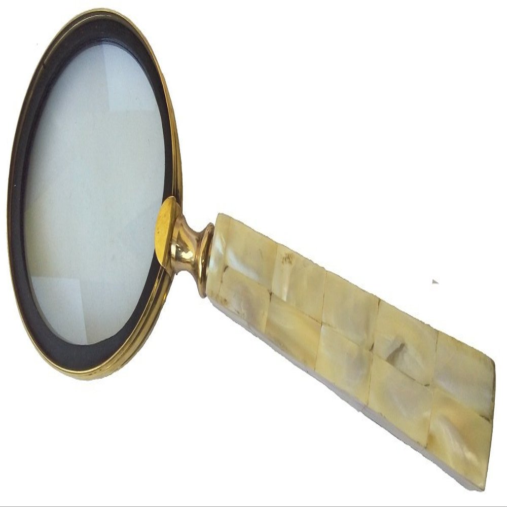 Kartique 3 Inch Magnifying Glass in White bar Shape Handle- Hand Lens/Magnifier/Reading