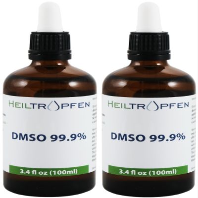 2X DMSO 99.9% Pharma grade ingredients | Low odor - Dimethyl sulfoxide liquid | 2X 3.4 Oz - 2X 100 ml | High purity | Set of two | Heiltropfen