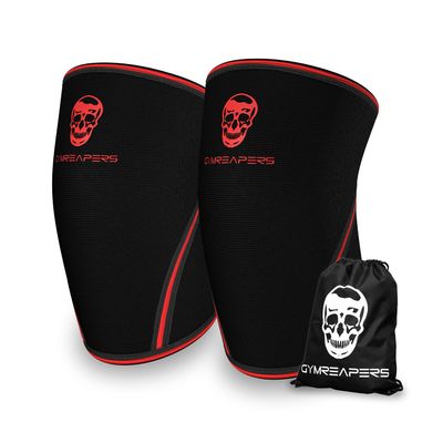 Knee Sleeves (1 Pair) Free Gym Bag - Knee Sleeve & Compression Brace for Squats, Fitness, Weightlifting, and Powerlifting - Gymreapers 7MM Sleeve Pair - For Men & Women - 1 Year Warranty (Medium)