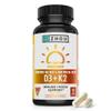 Zhou D3+K2 - Vitamin D3 K2 Supplement for Women & Men, Immune Support Vit D3 and K2 Supplements, Pure Vegetarian Formula with 5000 IU of D3 and MK-7 - 60 Veggie Capsules (Pack of 1) view 1