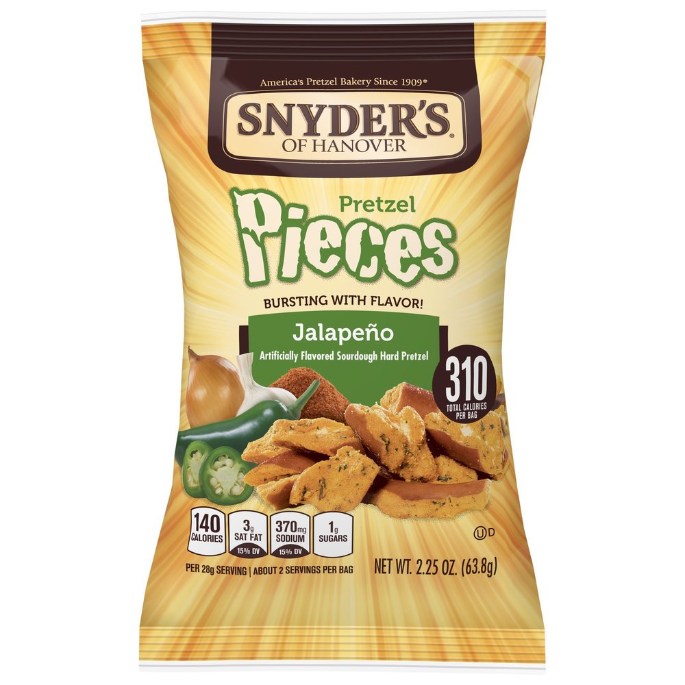 Snyder's of Hanover Pretzel Pieces, Jalapeno, 2.25 Ounce (Pack of 60)