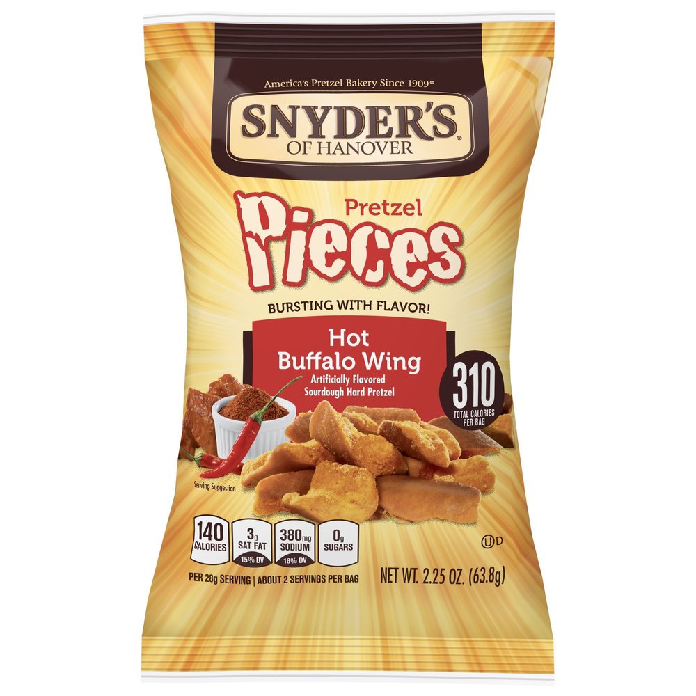 Snyder's of Hanover Pretzel Pieces, Hot Buffalo Wing, 2.25 Ounce (Pack of 60)
