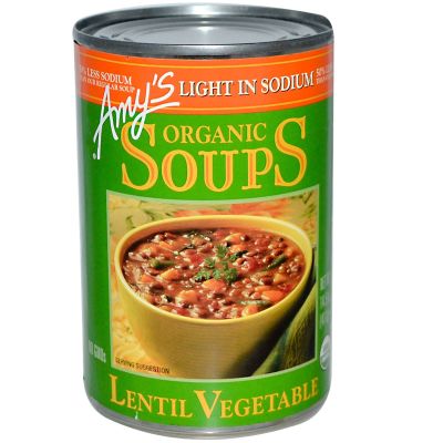 Amy's, Organic Soups, Lentil Vegetable, Light in Sodium, 14.5 oz (411 g)(Pack of 1)
