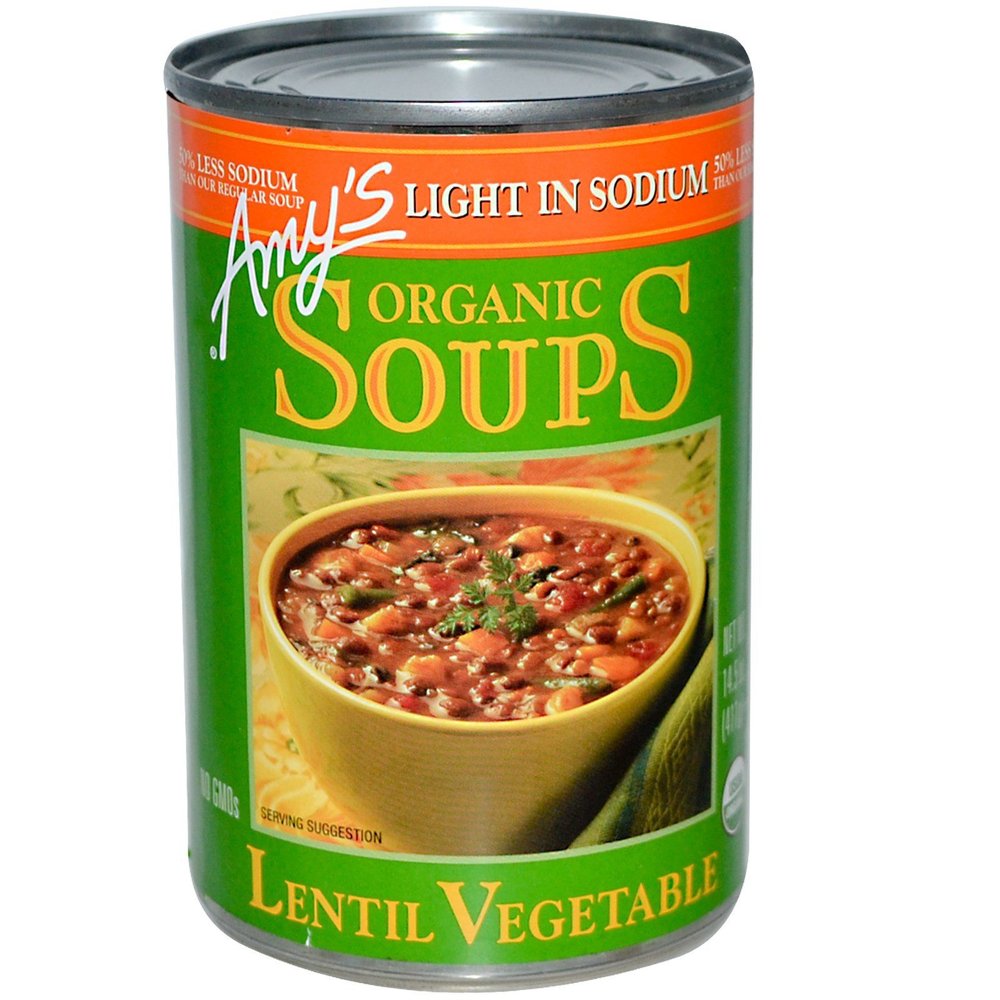 Amy's, Organic Soups, Lentil Vegetable, Light in Sodium, 14.5 oz (411 g)(Pack of 1)
