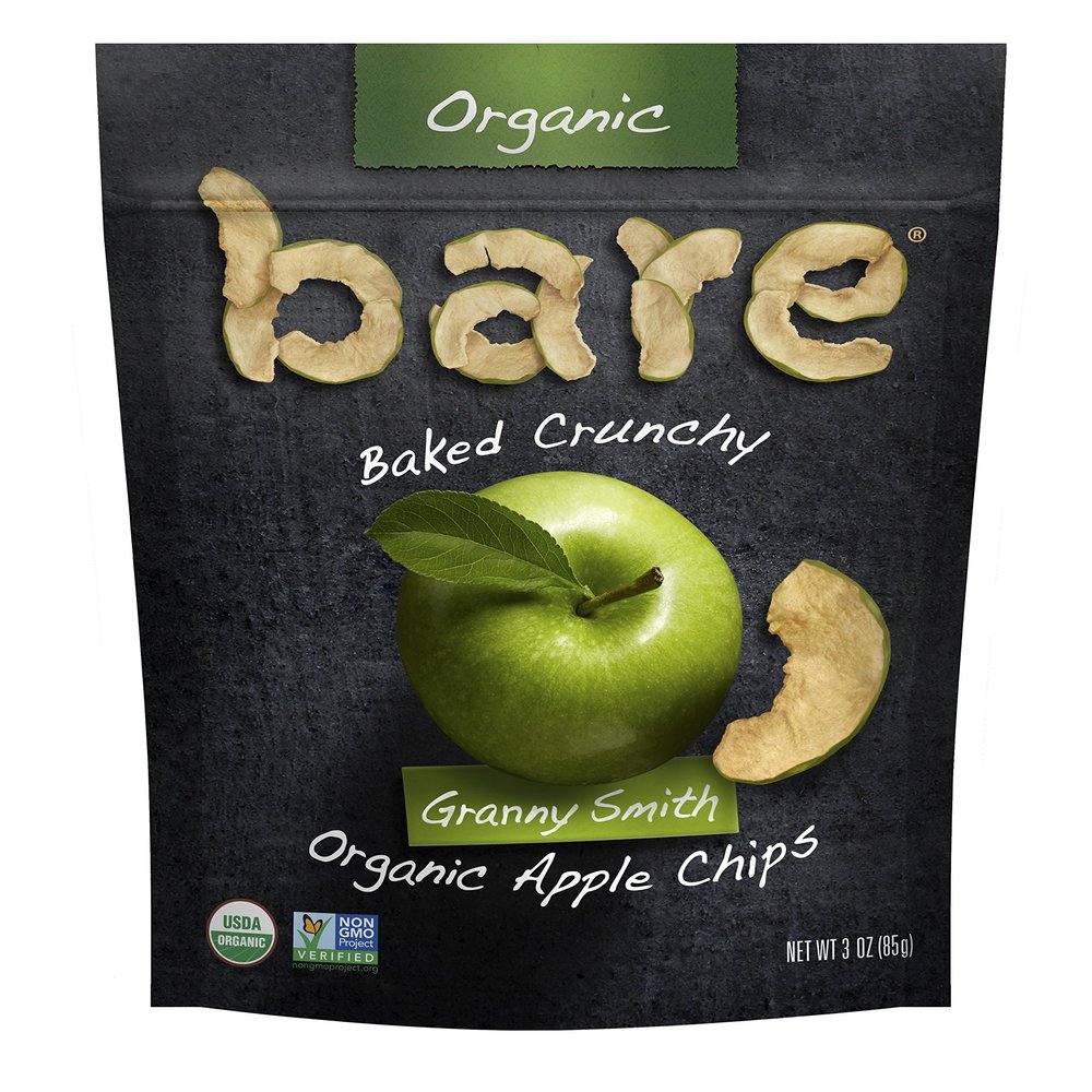 Bare Organic Apple Chips, Granny Smith, Gluten Free + Baked, Multi Serve Bag - 3 Oz (6 Count)