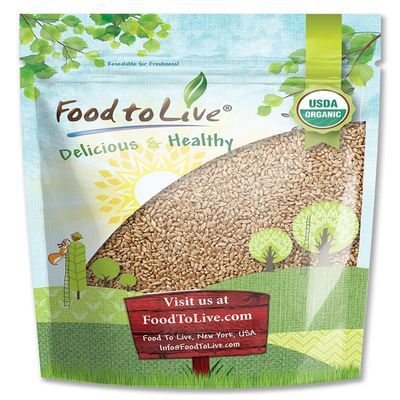 Food to Live - Organic Hard Red Wheat Berries, 1 Pound Non-GMO, Kosher, Raw, Sproutable, Vegan, Sodium and Sugar Free