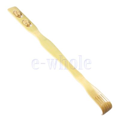 18" Bamboo Wooden Itch Therapeutic Relaxer Back Scratcher w/Massage Rollers MA