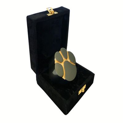 Paw Shaped Keepsake Urn, Slate and Gold Paw Keepsake with Box, Pet Urn, Paw Print Urn, Pet Memorial Urn
