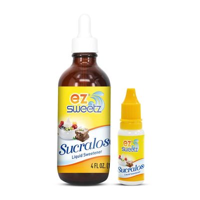 Concentrated Liquid Sucralose Sweetener, 4OZ/120mL Glass Bottle (2900 Servings) | One Travel Size Bottle 0.5OZ/15mL (360 Servings)