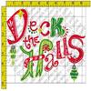 1/4 Sheet - Deck The Halls Christmas - Edible Cake/Cupcake Party Topper - D168 view 1