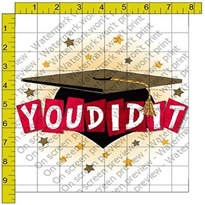 1/2 Sheet - You Did It Graduation - Edible Cake/Cupcake Party Topper - D148