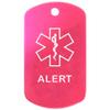 Custom 2 Pack - Alert Medical Alert ID Necklaces with Pink Hot Custom Tags, Blue Silencers, and 30'' USA Chains view 2