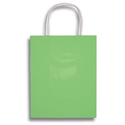 12 x 9" Medium Apple Green Clay Coat Paper Party Supplies Favor Gift Bags with Handle