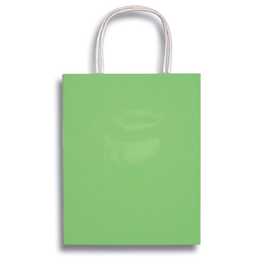 12 x 9" Medium Apple Green Clay Coat Paper Party Supplies Favor Gift Bags with Handle