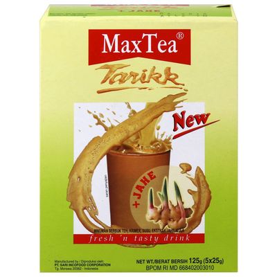 Max Tea Teh Tarikk Jahe (plus Ginger) 5-ct, 125 Gram