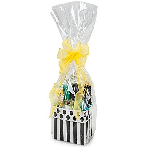 A1 Bakery Supplies 10 Pack Cellophane Bags For Baskets Cellophane Gift Bags For Wine Bottles, Small Baskets, Mugs And Gifts (14 in X 24 in)