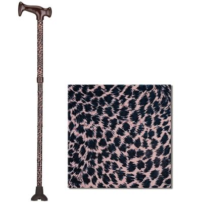 NOVA Walking Cane with Wood Grip Handle, Lightweight Adjustable Cane with Comfort Wodd Handle, Cane for Men and Women, Walking Canes for Balance, Leopard