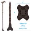 NOVA Walking Cane with Wood Grip Handle, Lightweight Adjustable Cane with Comfort Wodd Handle, Cane for Men and Women, Walking Canes for Balance, Leopard view 3