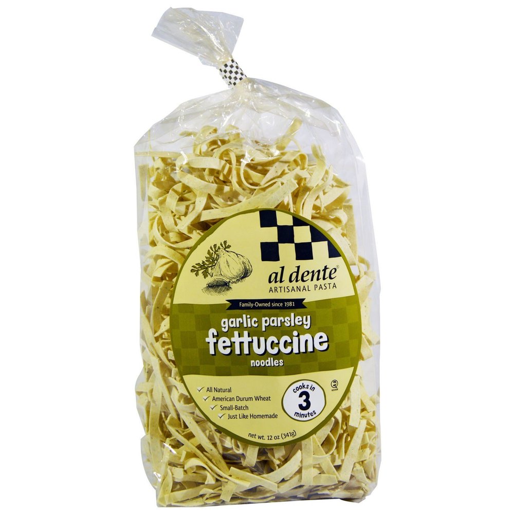 Al Dente Pasta, Garlic Parsley Fettuccine Noodles, 12 oz (341 g)(Pack of 2)