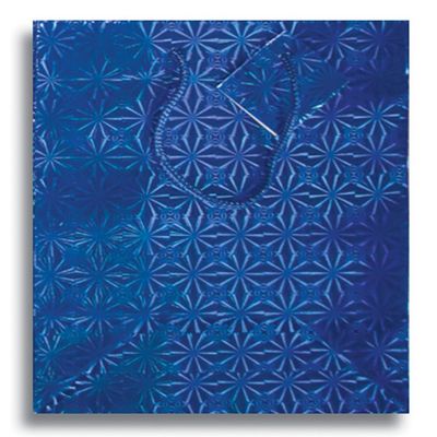 12 x 13" Large Holographic Paper Party Supplies Favor Gift Bags w/Handle (Blue)