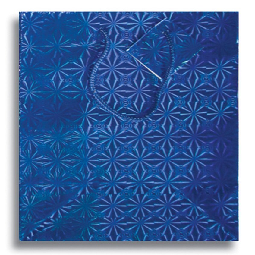 12 x 13" Large Holographic Paper Party Supplies Favor Gift Bags w/Handle (Blue)