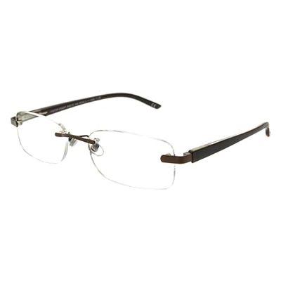 Foster Grant Men's Rick Reading Glasses Square, Brown/Transparent, 59 mm + 1.5