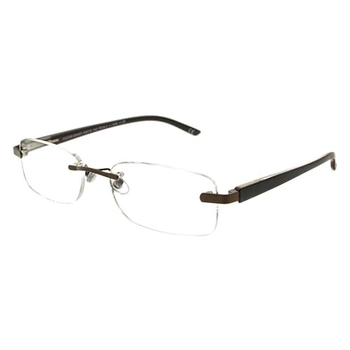 Foster Grant Men's Rick Reading Glasses Square, Brown/Transparent, 59 mm + 1.5