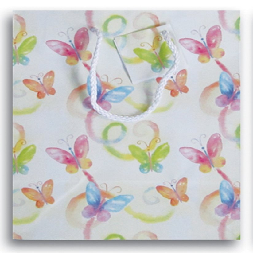 12 x 9" Medium Printed Paper Party Supplies Favor Gift Bags with Handle (Butterflies)