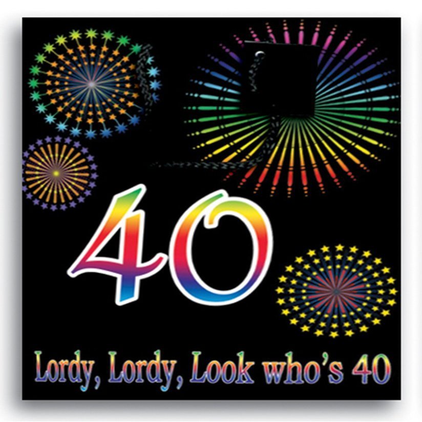 12 x 9" Medium Printed Paper Party Supplies Favor Gift Bags with Handle (40 Years Old)