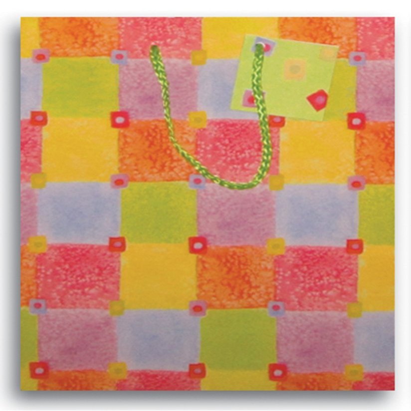 12 x 9" Medium Printed Paper Party Supplies Favor Gift Bags with Handle (Sponge Squares)