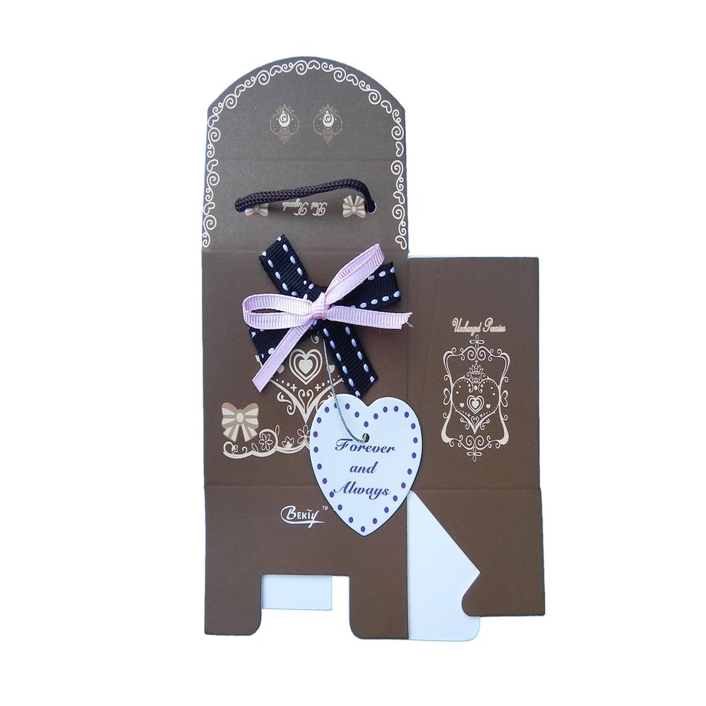 20x Gift box with double ribbon and affectionate tag - Good for parties, presents - 7.5cm x 6cm x 4.5cm