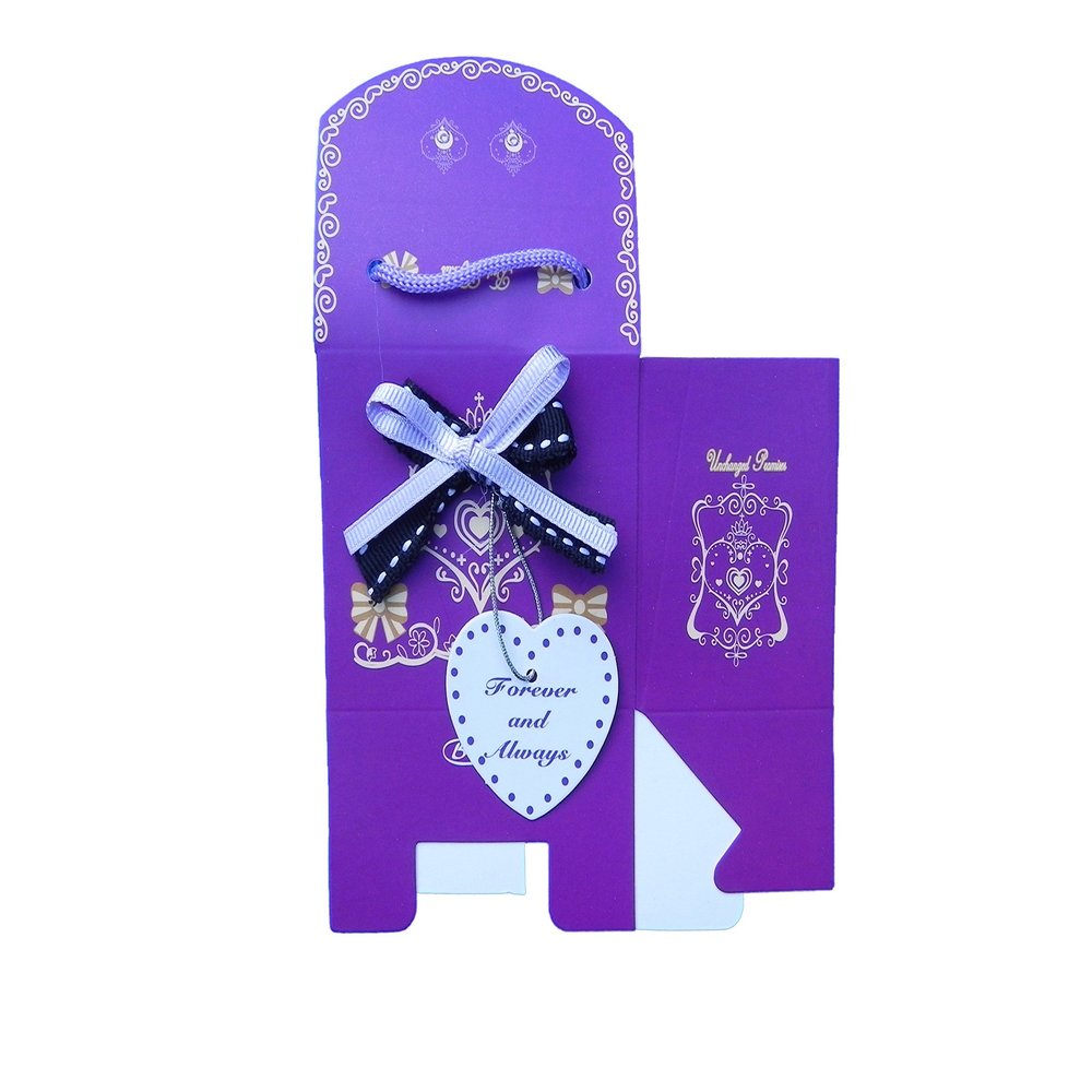 10x Gift box with double ribbon and affectionate tag - Good for parties, presents - 7.5cm x 6cm x 4.5cm