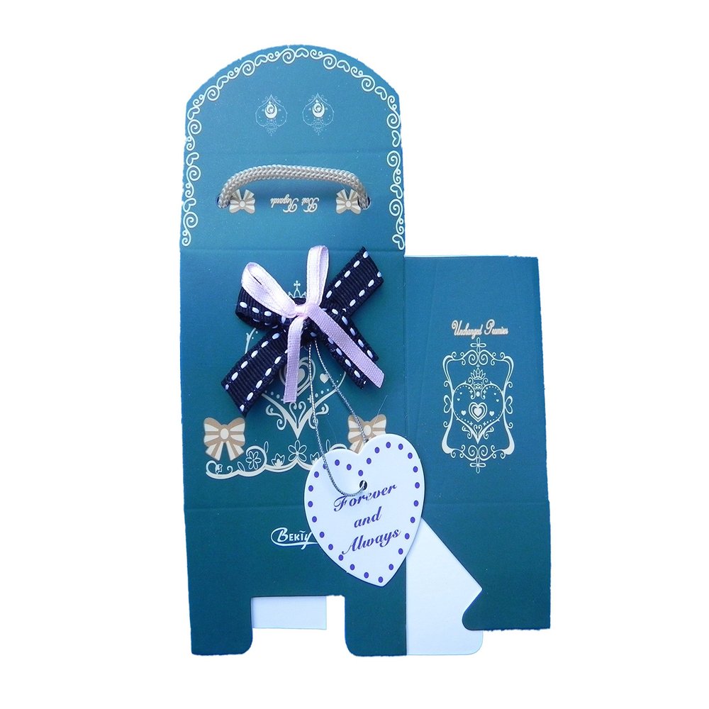 10x Gift box with double ribbon and affectionate tag - Good for parties, presents - 7.5cm x 6cm x 4.5cm