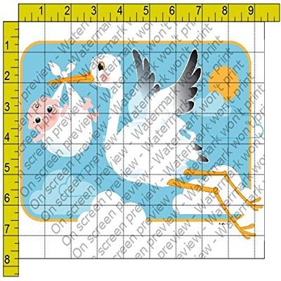1/2 Sheet - Stork Baby Shower - Edible Cake/Cupcake Party Topper - D207