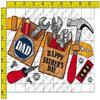 1/4 Sheet - Tool Belt Father's Day - Edible Cake/Cupcake Party Topper - D202 view 1