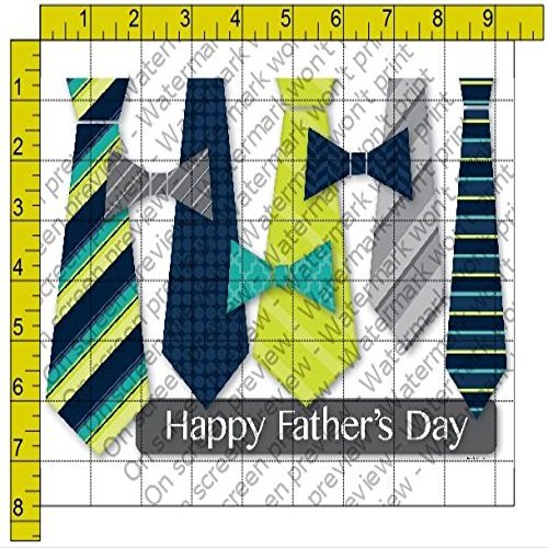 1/4 Sheet - Happy Father's Day Ties - Edible Cake/Cupcake Party Topper - D203