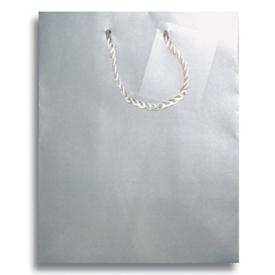 12 x 5" Small Jewelry Pearl Tone Paper Party Supplies Favor Gift Bags w/Handle (Nickel Grey)