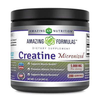 Amazing Formulas Micronized Creatine Monohydrate Powder Supplement | 5000 mg Per Serving | Ideal Pre & Post Workout Supplement | Made in USA (2.2 Lb, Unflavored)
